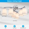 XINGQI 6-Light Modern Chandelier White Fabric Shade, 23" Large Industrial