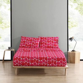 MARIMEKKO - Queen Sheets, Cotton Percale Bedding Set, Crisp & Cool Home Decor (Unikko, Queen)