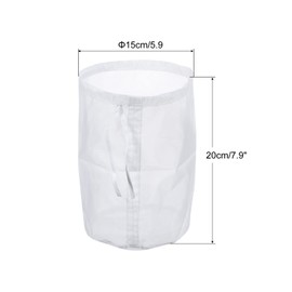 sourcing map 100 Mesh Paint Strainer Bag 5.9" Dia Nylon Filter with Drawstring for Filtering Paint, Gasoline, Fuel, Home Brewing