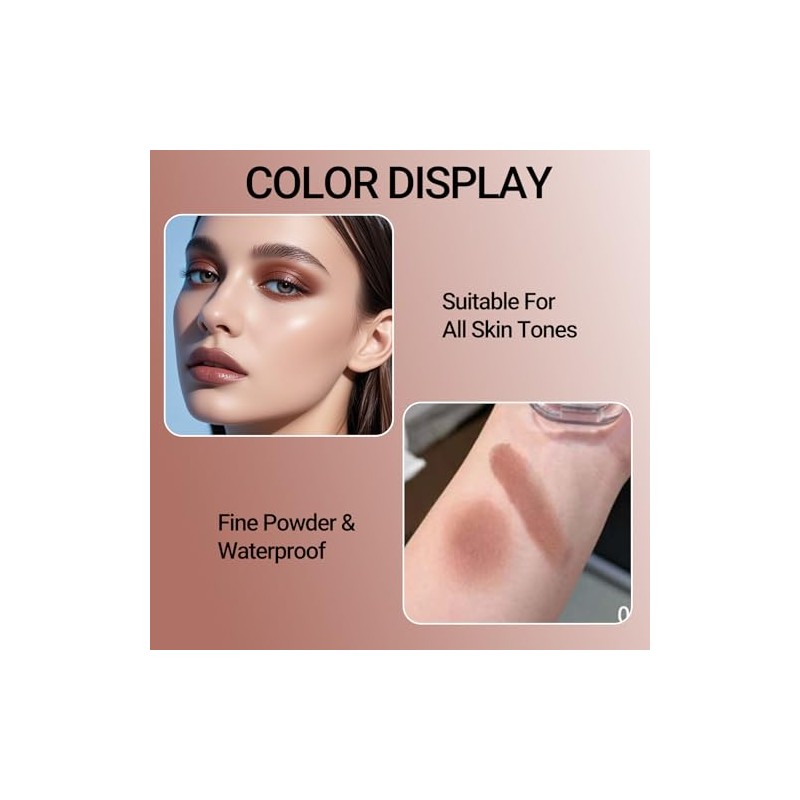 Erinde Monocromo Sombras Para Ojos Matte, Resistente al Agua, E07