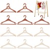 BENECREAT 24Pcs Miniature Clothes Hangers, 4 Styles Mini Wooden Clothes