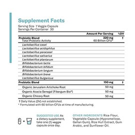 Probiotics 60 Billion CFU - Dr. Approved Probiotics for Women, Probiotics for Men and Adults, Natural, Shelf Stable Probiotic Supplement with Organic 