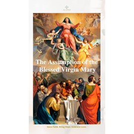 AGAPAO Assumption of The Blessed Virgin Mary Prayer Holy Cards 24 PCS