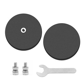 Pack of 2 Magnets, Rubber-Coated Strong, Neodymium Magnets, Rubberised Extra Strong with M6 External Thread and Key, for Light Strips and Additional Mirrors for Outdoor Use (Diameter 66 mm, 25 kg