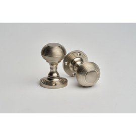 Designer Levers - Beehive Mortice Door Knob - Brushed Satin Nickel - Pair