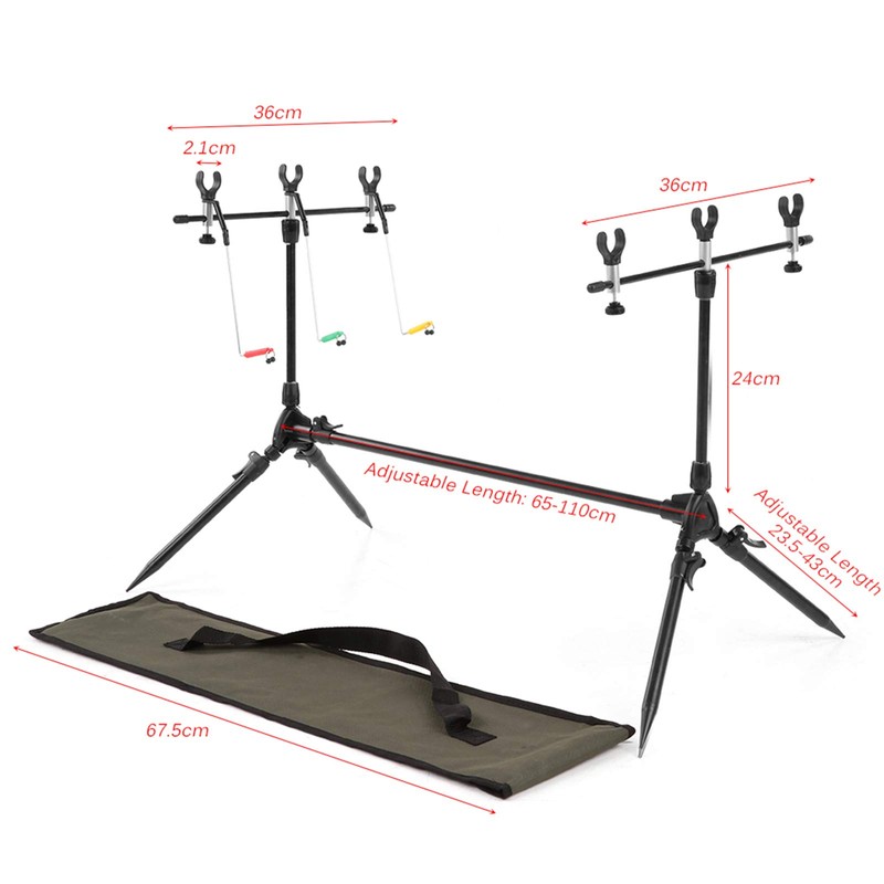 HUIOP Fishing Rod Holder, Adjustable Retractable, Aluminum, Black, Deck Mount,