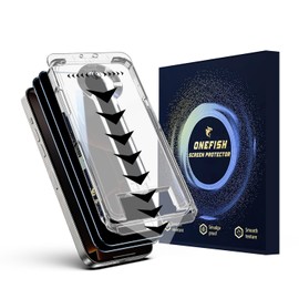 OneFish Privacy Screen Protector for IPhone 15 Pro Max Anti-Spy Tempered Glass Dust-Free Bubble-Free Anti-Fingerprint 9H Scratch Protection & Hassle-Free Installation Frame [2-Pack]