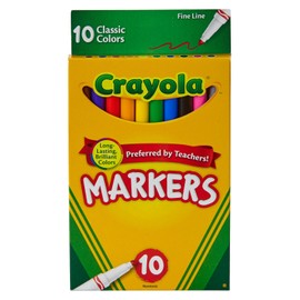 Crayola Fine Line Markers, Assorted Classic 10Ct - Pack of 1