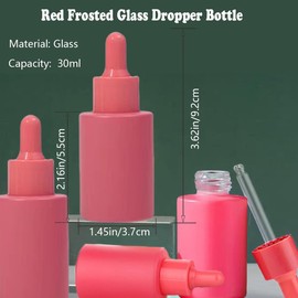 4 Pcs Frosted Glass Dropper Bottles with 3 Funnels, 30ml Leakproof Essential Oil Dropper Bottle Perfume Dispenser Bottle for Essential Oils, Perfumes and Other DIY Liquids