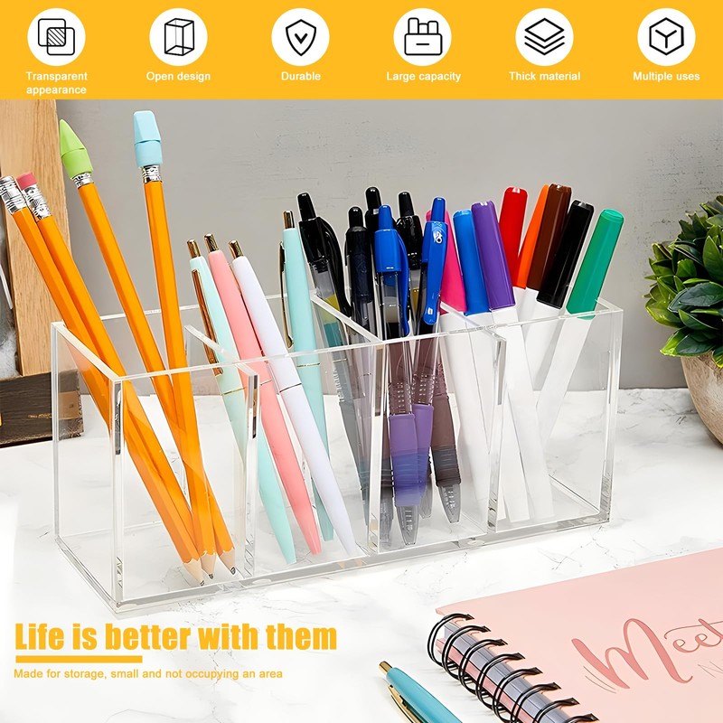 Cerpourt Clear Makeup Brush Organizer,Acrylic Cosmetic Brushes Storage Holder with