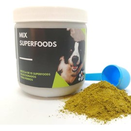 SPM Superfoods 120g | Mezcla de Superalimentos Naturales para Perros | Apoyo al Sistema Inmunológico, Salud de Piel y Pelaje | Suplemento BARF y Dietas Naturales | Con Spirulina, Cúrcuma, Linaza y Más