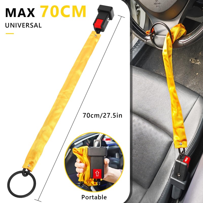 Steering Wheel Lock Anti-Theft Device, Seat Belt Lock, Anti Theft