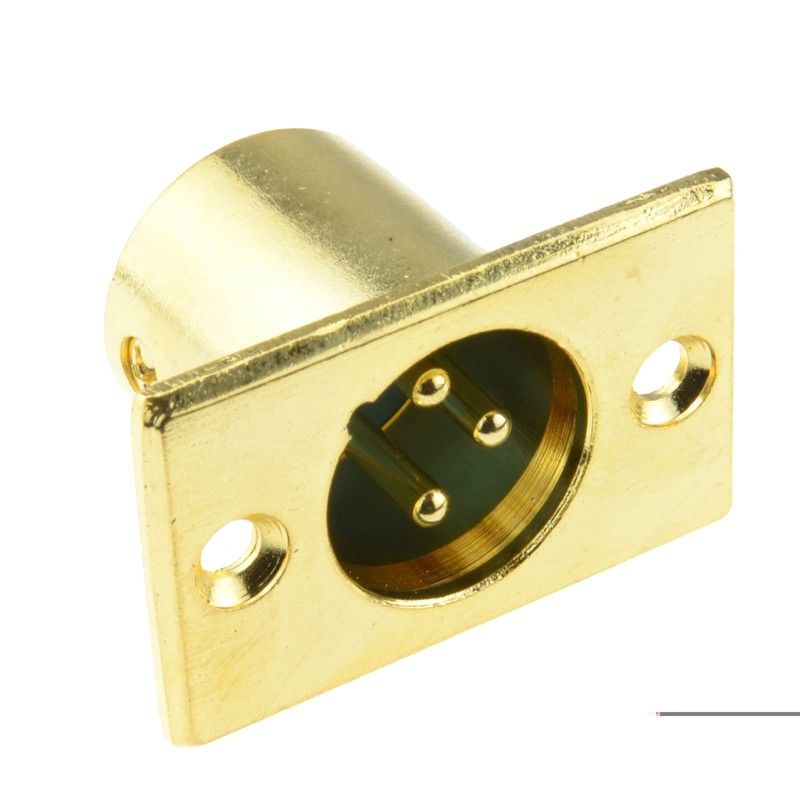 XLR 3-Pin Female Microphone Chassis Panel Mounting Soldering Plate Gold-Plated