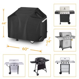 Utheer 60 Inch Waterproof Gas Grill Cover for Nexgrill 720-0830H 720-0888S 720-0888N, Dyna glo DGF493PNP-D, UV Fade Resistant BBQ Cover for Collapsed Side Tables Weber Char-broil Nexgrill Brinkmann