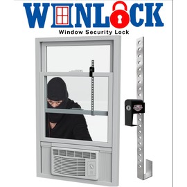 WinLock Window Security Bar for Child Safety, Burglary Prevention Locks an Open Window with AC & Fan, Double Hung Protection, Solid Steel, Adjustable (3-24"), Stops Up Down Inside Outside Year Around