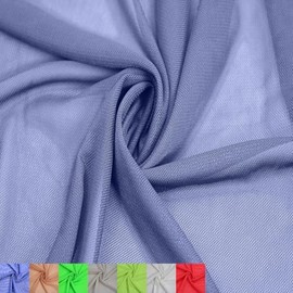 Texco Inc 60" Wide Poly Spandex Lace Power Mesh Fabric by The Yard-(100 GSM), Lightweight, 4-Way Stretch, Breathable-for Apparel, Headbands, Bridal Wear & Accessories, Blue Denim 3 Yards