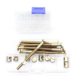 10-Pack M6-1.0 x 75mm Allen Head Furniture Cot Crib Bed Bolt Barrel Nut, Hex Key Drive Socket Cap Bolts Screws for Crib Bed, Zinc Plated