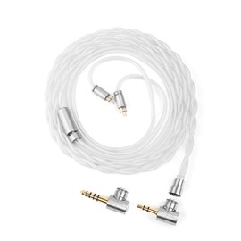 TWISTURA String Single Crystal Copper Silver Plated Hybrid Upgrade Cable, 0.03 in (0.78 mm) 2 Pin Receptacle, 0.1 in (3.5 mm) Single End, 14.9 ft (4.4 m) Balance, 84 Cores (2 Strings), Earphone Replacement Cable, Earphone Monitor, Improved Sound Quality, Metal Connector, Detachable