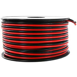 GS 18 AWG (American Wire Gauge) 200 FT Red & 200 FT Black (400 Feet Total) Stranded Pure Copper Zip Cord Low Voltage Automotive Power Ground Cable for Car Amplifier Trailer Harness Hookup Wiring