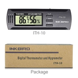 INKBIRD Temperature and Humidity Designs, Small Size, Indoor Temperature Design, Humidity, High Precision, Temperature and Humidity Display, Maximum Low Temperature and Humidity Display, -5°C to 60°C,