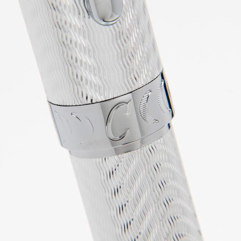 Conklin Herringbone Signature Ballpoint Pen Silver + Free Extra Black