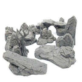 QP3D Fantasy 7 Rocks Set - Terrain Landscape for Tabletop and RPG 28-32mm Miniatures War Games Props DND D&D 3D Printed and Paintable
