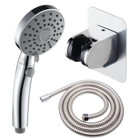Deliao Elderly Handheld Shower Head Designed For Disabled Pregnant Woman Gravidas With 79-Inch Hose Suciton Cup Holder Bracket Home Care Control Button Convenient Push Button Chrome