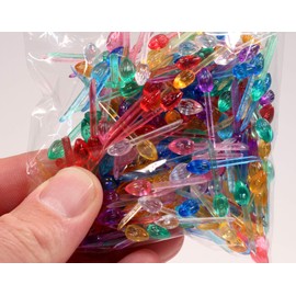 Creative Hobbies 5GN9 Plastic Lites for Ceramic Christmas Trees, Mini Flame Shape Pin Light Ornaments, Multi Colors, 250 Piece Pack