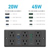 Recessed Power Strip with 45W USB C, Furniture Desk Flush