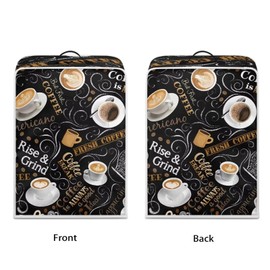 Psesaysky Coffee Maker Cover Kitchen Appliance Covers Dust Cover Waterproof Coffee Pot Cover with Top Handle for Most Standard Coffee Maker Coffee Print