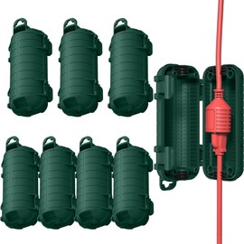 Extension Cord Cover Outdoor, 8 Pack IP54 Water-Resistant Power Cord Protector Electrical Connection Box Outside Weatherproof Cable Safety Cover for Electronics Plug Outlet Tool Holiday Light, Green