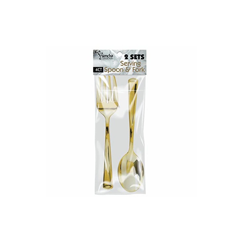 Blue Sky Disposable Gold Serving Spoon and Forks Set |