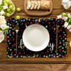 Artoid Mode Black Dots Happy Birthday Place Mats Set of