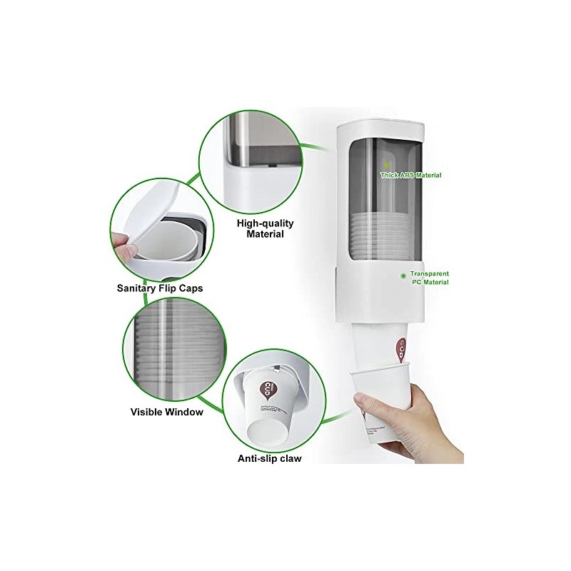haqaf Cup Dispenser Wall Mounted Bathroom Cup Holder, 3oz-5oz Disposable