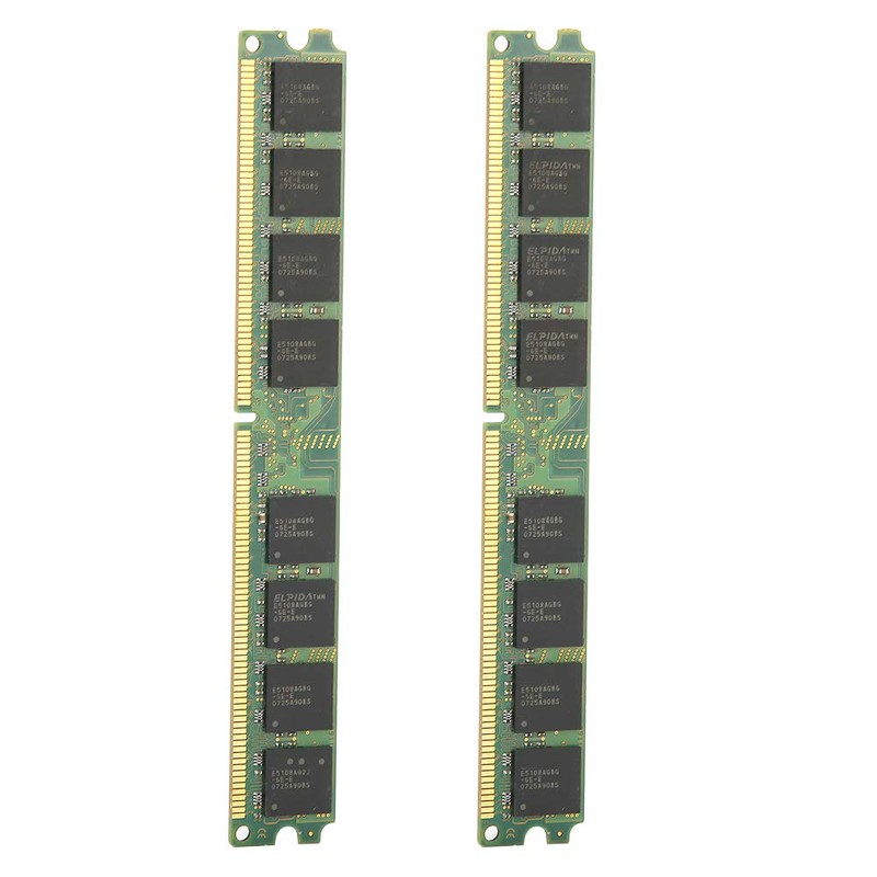 2Pcs Memory Module Desktop Computer, DDR2 1GB 667Mhz PC2-5300 Double