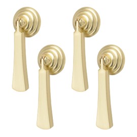 MOROBOR Teardrop-Shaped Cabinet Pulls, 4pcs Solid Brushed Gold Pendant Handles Knob Zinc Alloy Handles Knobs with Mounting Screw for Cabinets Drawer Door Furniture Decorative/Long Strip Pendant