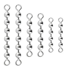 Alwonder 50 Pack Fishing Bead Chain Swivels, Catfish Stainless Steel Fishing Balls Chain Swivels, Catfish Tackle Catfishing Equipment Rig Gear Freshwater Saltwater, 6 Beads-3/16