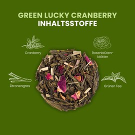 fitvia Green Lucky Cranberry Tea Loose Tea Cranberry Real Fruit Pieces No Added Sugar 100g