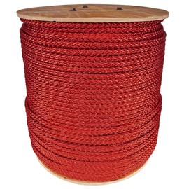 Rope and Cord All Purpose Diamond Braid Nylon Rope with Absorption and Stretch – Red (3/8 Inch by 10 ft)