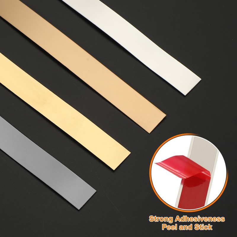 HARFINGTON Metal Wall Trim 26.2ft x 1.97" Peel and Stick