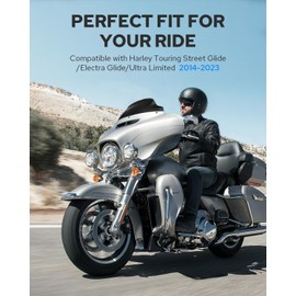 Benlari Windshield 7" Motorcycle Wave Windscreen 2014-2023 Fit for Harley Davidson Touring Street Glide Electra Glide Ultra Limited Tri Glide FLHT FLHX FLHTK FLHTC FLHTCU，Black