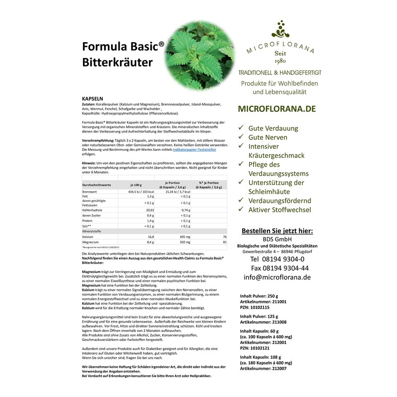 Formula Basic Burning Herbs – Capsules directly from manufacturer