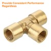 sourcing map Brass Tee Pipe Fitting, 1/8" x 1/8" x