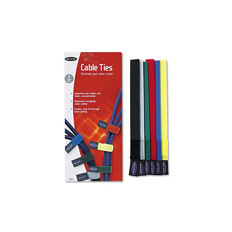 Belkin Velcro Cable Ties, 8in, 6 Pack