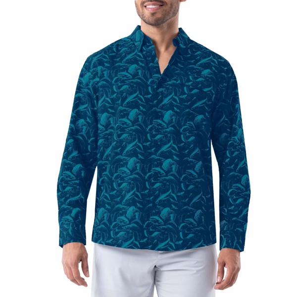 chavo Harvey - Camisa de pesca de manga larga para hombre, Estate azul, XX-Large