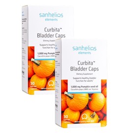 Sanhelios Curbita Bladder Caps Pumpkin Seed Oil 1,000mg - Healthy Bladder Function Support Supplement for Men & Women - Non-GMO, Sugar-Free, Preservative-Free, Gluten-Free - 60 Capsules - 2 Pack