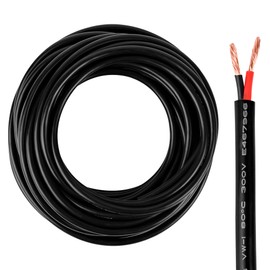 10 Gauge 2 Conductor Wire 10 AWG Electrical Wire Stranded PVC Cord Oxygen-Free Copper Cable 100FT 300V 2 Core Flexible Extension Power Cord for Auto Cord for LED Lamp Lighting Strips Automotive…