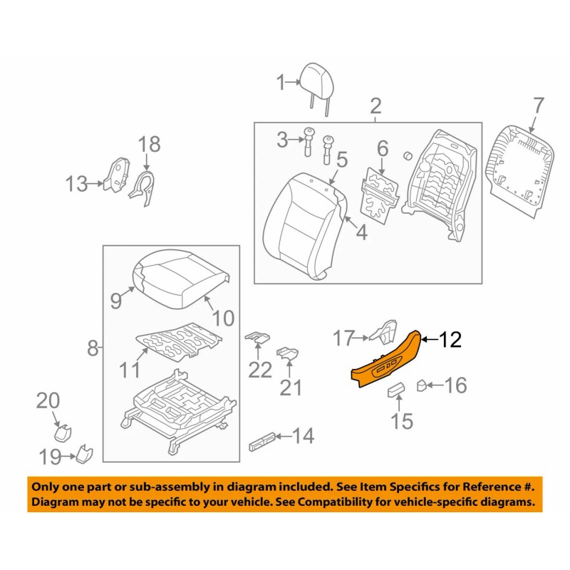 Kia Genuine Kia Seat Switch Outer Cover 2011 to 2015
