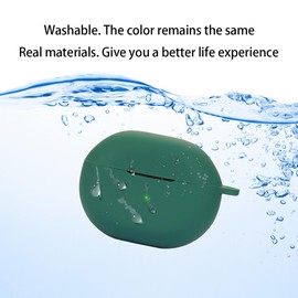 QWYJ for SoundPEATS Air 4 Pro Case Protectora de Silicona, para SoundPEATS Air 4 Pro Funda con Mosquetón Llavero Anti-perdida (Negro)