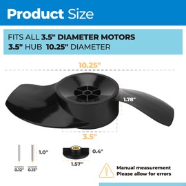 PalpitateC 8M4004173 Katana Two-Blade Propeller Compatible with MotorGuide Trolling Motor Propeller Replacement Parts, 3.5" Hub, 10.25" Diameter fits All 3.5-inch Diameter Drill Propeller